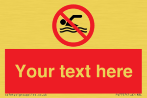 Custom prohibition no swimming