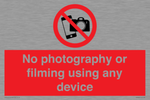 No photography or filming using any device