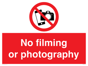 No filming or photography