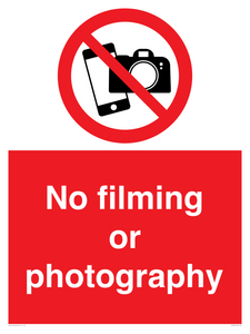 No filming or photography