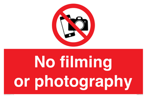 No filming or photography