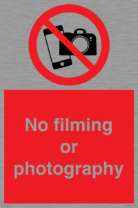 No filming or photography