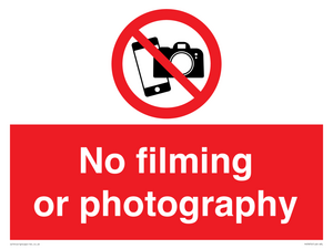 No filming or photography