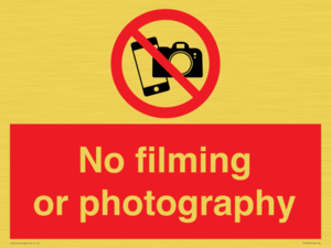 No filming or photography