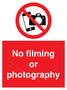 No filming or photography