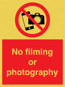No filming or photography
