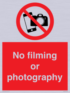 No filming or photography