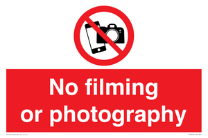 No filming or photography