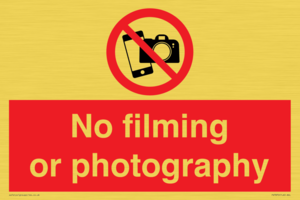 No filming or photography