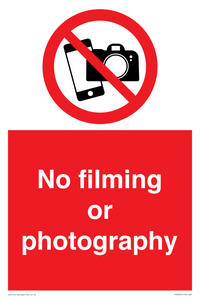 No filming or photography