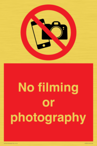 No filming or photography