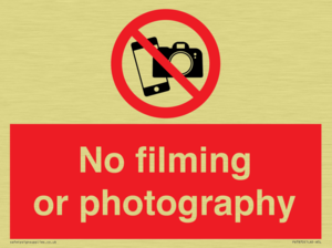 No filming or photography