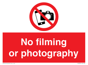 No filming or photography