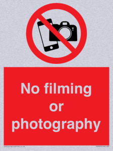 No filming or photography