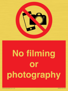 No filming or photography