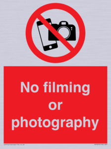 No filming or photography