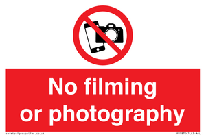 No filming or photography
