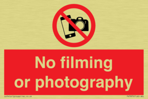 No filming or photography