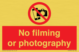 No filming or photography