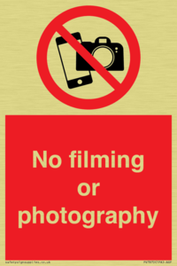 No filming or photography