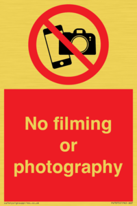 No filming or photography