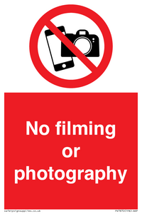 No filming or photography