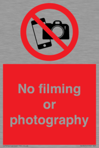 No filming or photography
