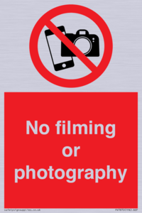 No filming or photography