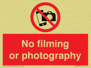 No filming or photography
