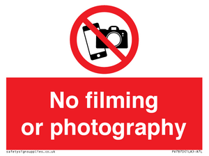 No filming or photography