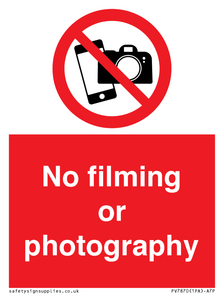 No filming or photography