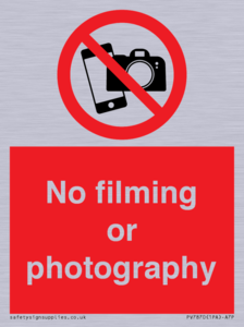No filming or photography
