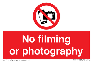 No filming or photography