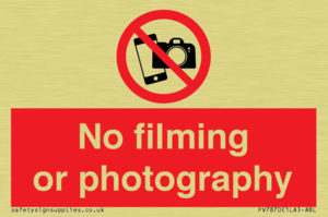 No filming or photography