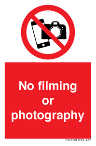 No filming or photography