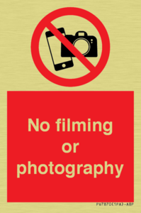 No filming or photography
