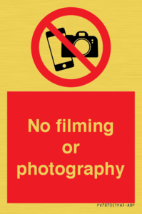 No filming or photography