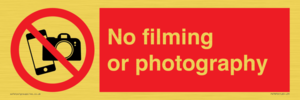 No filming or photography