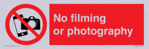 No filming or photography