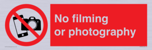 No filming or photography