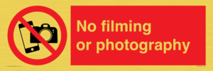 No filming or photography