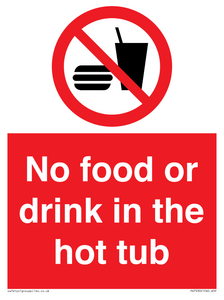 No Food or drink in the hot tub