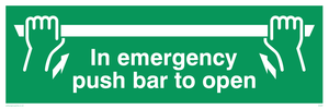 in emergency push bar to open