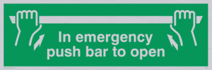 in emergency push bar to open