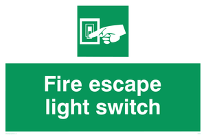 fire escape light switch sign 
