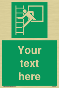 Custom Emergency Escape Ladder Sign