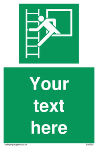 Custom Emergency Escape Ladder Sign 