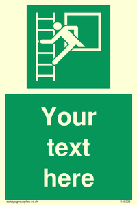 Custom Emergency Escape Ladder Sign