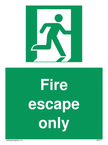 Fire Escape Only Sign 