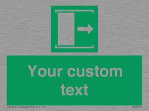 Custom sign safe condition Door slides right to open